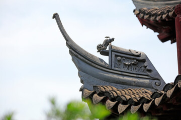 The eaves of ancient buildings are in Yu garden,Shanghai,China