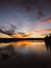 sunset over the river