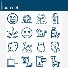 Simple set of zoo related lineal icons.