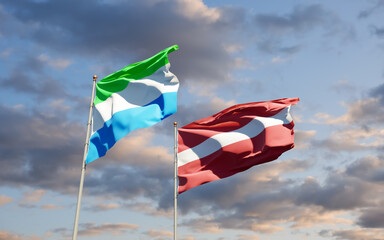 Flags of Sierra Leone and Latvia.