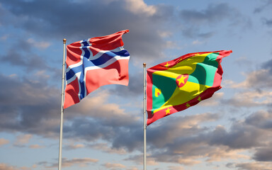 Flags of Grenada and Norway.