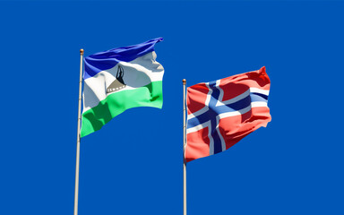 Flags of Lesotho and Norway.