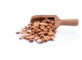 roasted peanuts isolated on white background