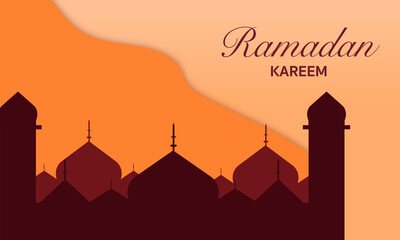 Flat Ramadan Kareem Background  Vector