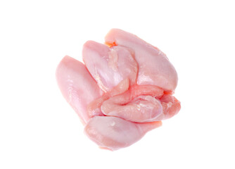 Raw fresh chicken breast on white background.