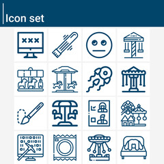 Simple set of pleasure related lineal icons.