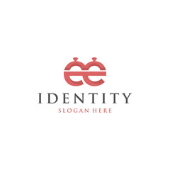 Fototapeta premium Letter E And E Ring Wedding Logo Design