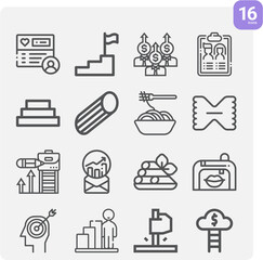 Simple set of appearances related lineal icons.