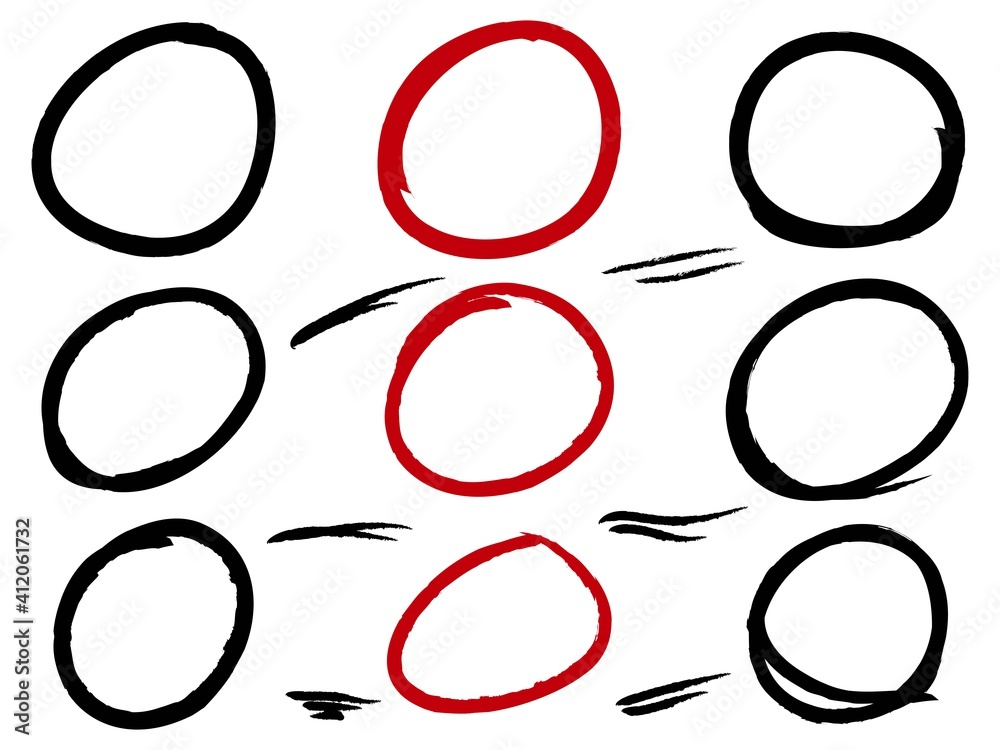 Poster hand drawn scribble line circles. doodle circular for message note mark design element. vector illus