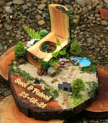 craft ring box for gift jewelry, weddings, and fiancees with rustic miniature fantasy theme.