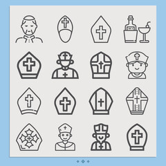 Simple set of clement related lineal icons.