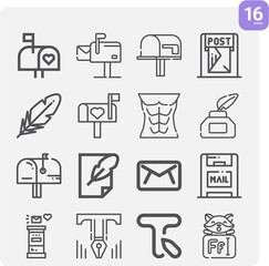 Simple set of indians related lineal icons.