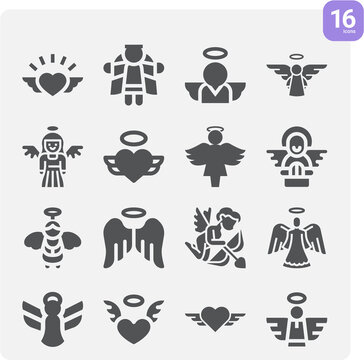 Simple set of ca related filled icons.