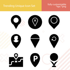 Simple set of placeholder related filled icons.