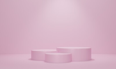 3d rendering. Podium minimal abstract scene geometric shape. Podium or platform for cosmetic product presentation.