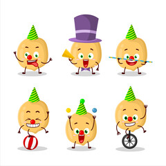 Cartoon character of burmese grapes with various circus shows