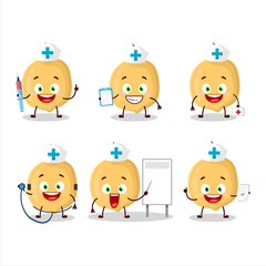 Doctor profession emoticon with burmese grapes cartoon character