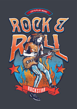 Design Rock N Roll for your graphic tees business