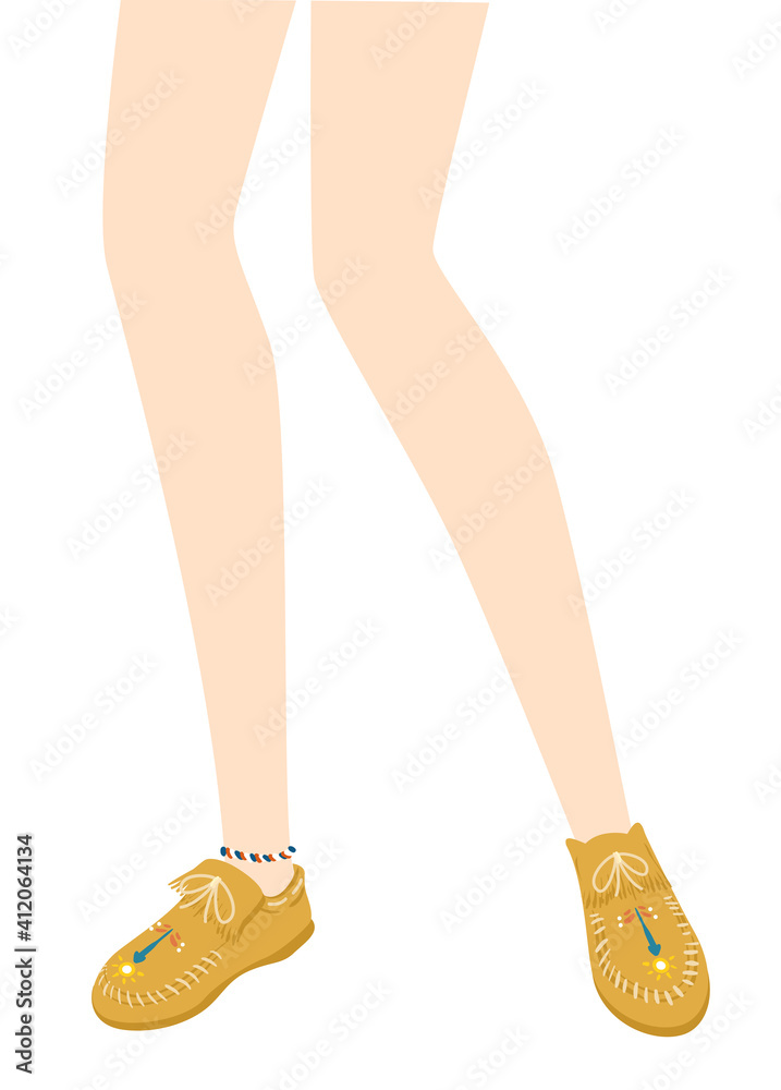 Poster Girl Moccasin Shoes Illustration