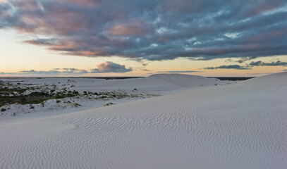 Fototapeta na wymiar sunset over the dunes, Bremmer Bay