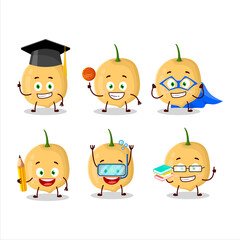 School student of burmese grapes cartoon character with various expressions