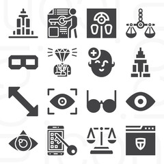 16 pack of integrity  filled web icons set