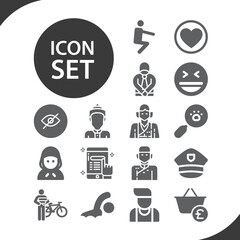 Simple set of cheerful related filled icons.