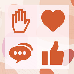 Obraz premium Simple set of comment related filled icons