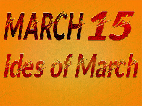 15 March Ides Of March, Neon Text Effect On Yellow Background