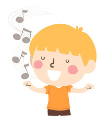 Kid Boy Class Song Leader Illustration
