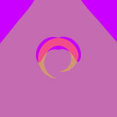 Fototapeta premium illustration of a pink ribbon, abstract blue background with geometric shaped decorative pattern, digital canvas art drawing, graphic design wallpaper