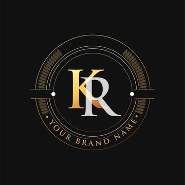 KR Letter logo icon design template elements — Vector