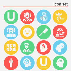 16 pack of sociology  filled web icons set