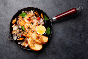 Mixed grilled seafood