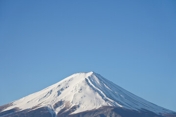Fototapeta na wymiar Fuji mountain and blue sky background.