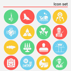 Fototapeta premium 16 pack of whale filled web icons set