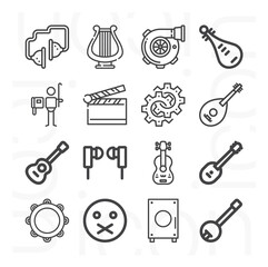 16 pack of psychic  lineal web icons set