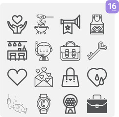 Simple set of men related lineal icons.