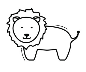 Lion icon on a white background. Children's book illustration