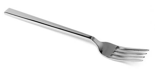 Silver dining fork isolated on white background