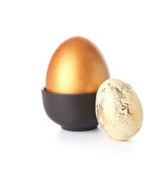 Beautiful Easter eggs on white background