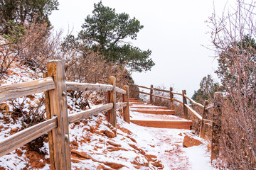 Snow day at Garden of the Gods Park in Colorado Springs