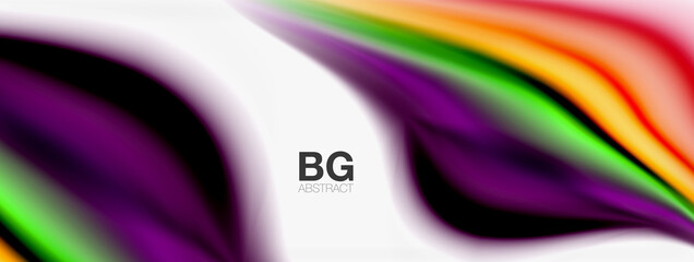 Abstract Background. Smooth flowing lines, blurred waves, rainbow color style stripes. Vector illustrations for covers, banners, flyers and posters and other