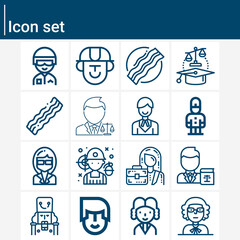 Simple set of statesman related lineal icons.