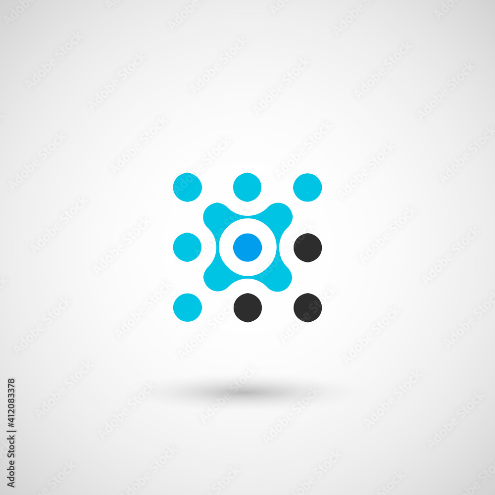 Poster Modern molecular network sign, great design for any purposes. Template design. Modern vector illustration. Data science concept. Business concept. Digital science technology concept