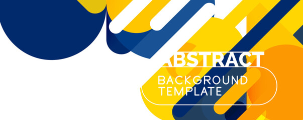 Modern geometric round shapes and dynamic lines, abstract background. Vector illustration for placards, brochures, posters and banners