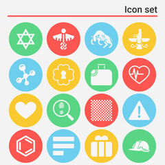 16 pack of goldstein  filled web icons set