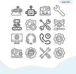 Fototapeta premium Simple set of innovations related lineal icons.