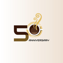 50 anniversary logotype template design for banner, poster, card vector illustrator