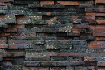 Old or ancient bricks made for temple in Indonesia. It's a symbol for a strong and long last material for construction business.